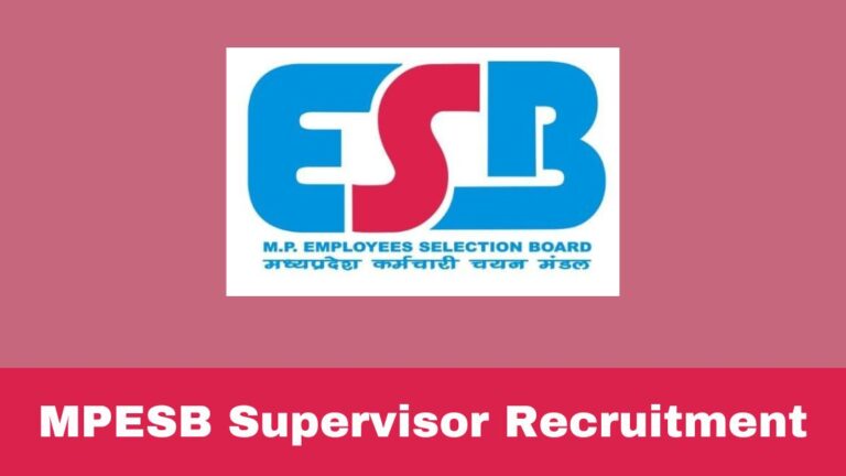 MPESB Supervisor Recruitment